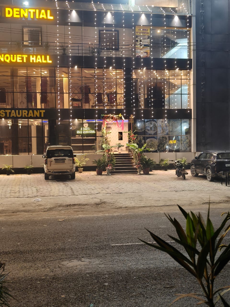 Property exterior at night