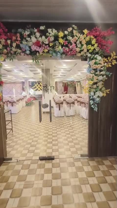 Banquet hall floral entrance